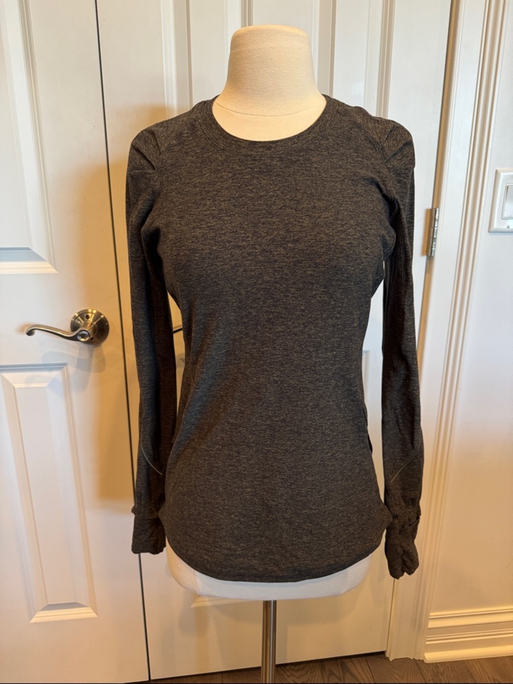 lululemon athletica Dark green/black Heather Long Sleeve Crew